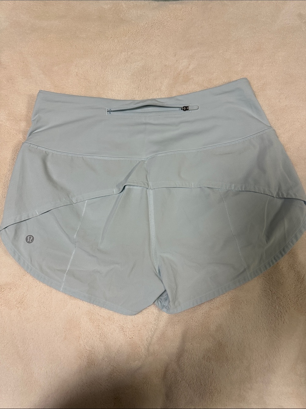 lululemon athletica Pale Blue Athletic Shorts with Zip Pocket